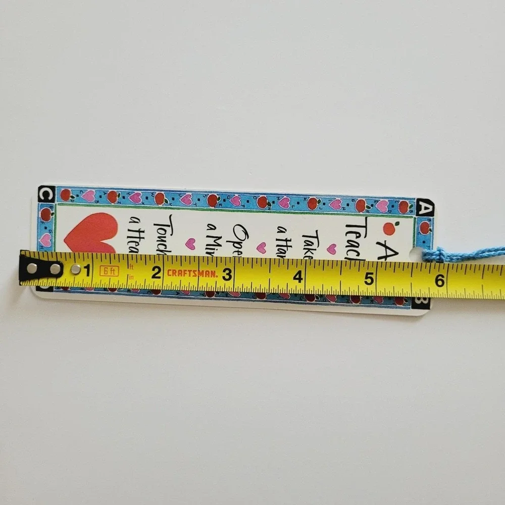 Vintage 90s Kathy Davis Teacher Hand Heart Mind Bookmark gift 1995 Artworks KD04